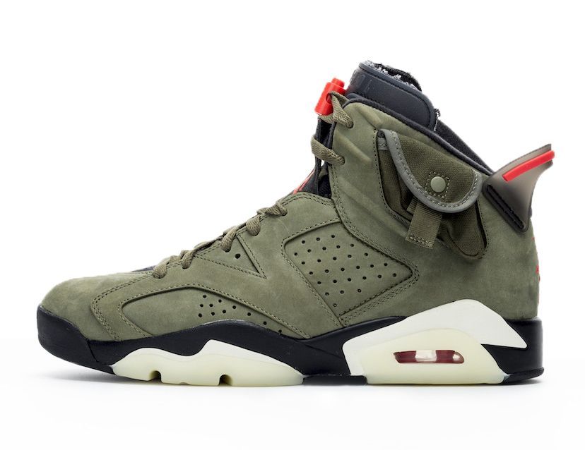 Nike Air Jordan 6 Travis Scott, зеленый, нубук, мужские