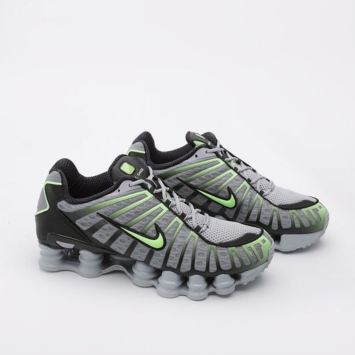 Nike Shox TL, серый с черным и зеленым, нейлон, мужские