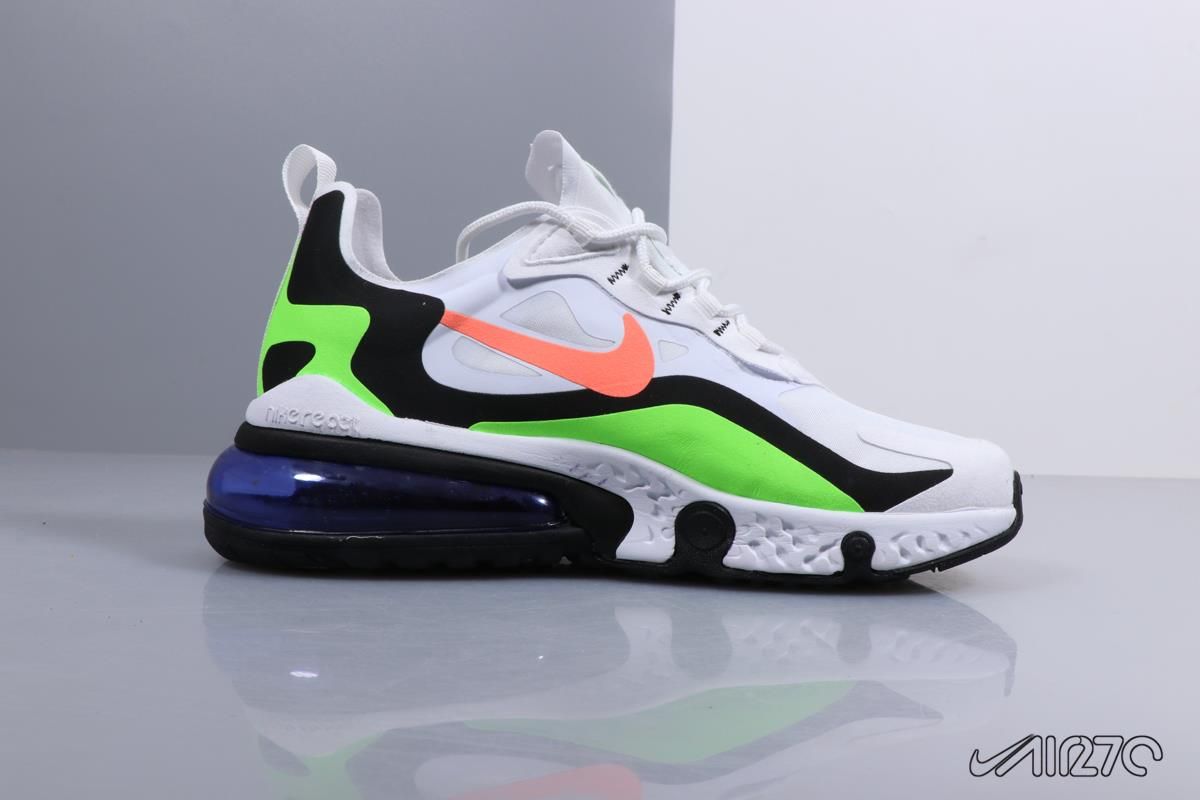 Nike Air Max 270, белый с зеленым, нейлон, мужские, женские