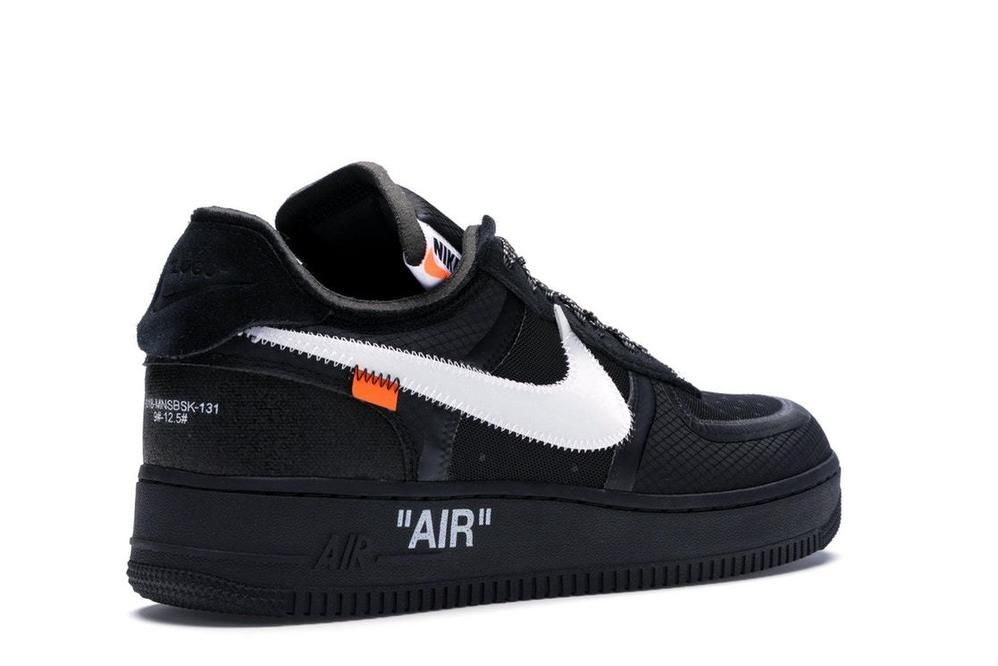 Nike Air Force 1 x Off White Black, черные, замша, текстиль, сетка, мужские